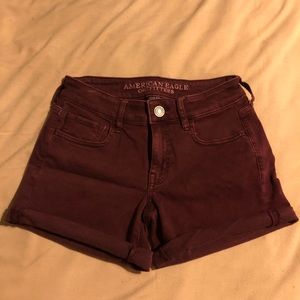 Maroon American Eagle midi shorts